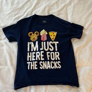 Disney “I’m just here for the snacks” T-Shirt, Child Size Large, good condition